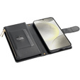 Etui z klapką do Samsung Galaxy A56 5G, Rhombus Crossbody Leather, czarne