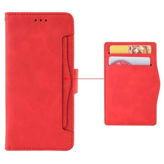 Etui z klapką do Xiaomi 14 Ultra, Card Slot, czerwone