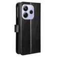 Etui z klapką do Xiaomi Redmi Note 14 4G, Crazy Horse Wallet, czarne