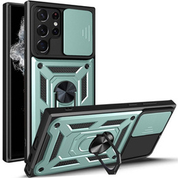 Etui pancerne do Samsung Galaxy S23 Ultra, CamShield Slide, zielone