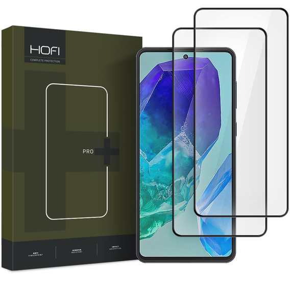 Hofi Glass Pro+ Szkło Hartowane do Samsung Galaxy M55 5G, czarne (2 sztukI)