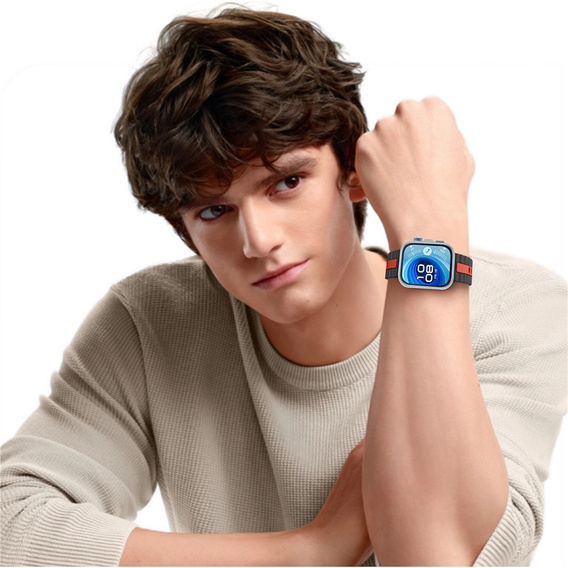 Pasek Silikonowy do Huawei Watch Fit 4 / 4 Pro / 3, Czarny / Czerwony