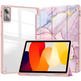 Stylowe etui do Xiaomi Redmi Pad SE 11" – Smartcase Hybrid Marble różowe