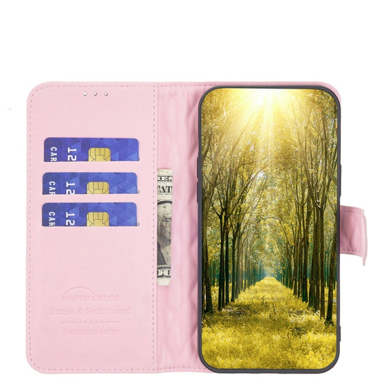 Etui z klapką do Oppo Reno 11F 5G, Wallet, BINFEN COLOR, różowe