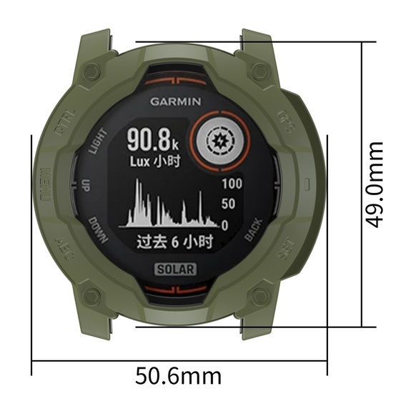 Etui TPU do Garmin Instinct 3 Solar / Instinct 3 AMOLED 50mm, Bumper – Zielone