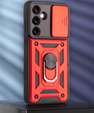 Etui pancerne do Samsung Galaxy S24 FE, CamShield Slide, czerwone