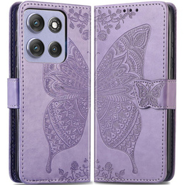Etui z klapką do Motorola Moto G56 5G, Butterfly, fioletowe