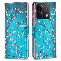 Etui z klapką do Xiaomi Redmi Note 13 5G, Wallet, Sakura niebieskie
