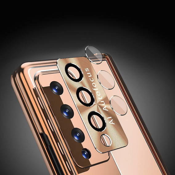 Etui ze szkłem do Samsung Galaxy Z Fold 4 5G, Premium Alloy, Rose Gold