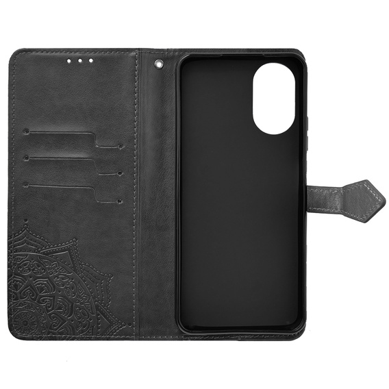 Etui z klapką do Oppo A58 4G, Mandala, czarne