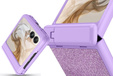 Etui do Motorola Razr 60 Ultra – Glitter PC Case ze szkłem i podstawką - fioletowe