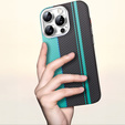 Etui do iPhone 15 Pro Max, Carbon Fiber MagSafe, czarne / niebieskie