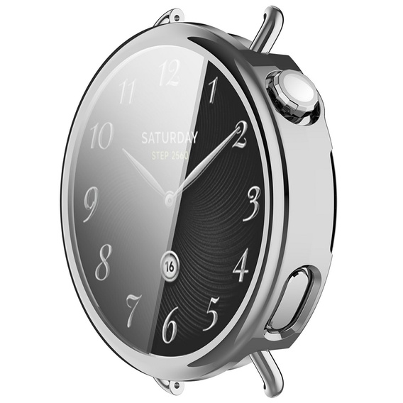 2w1 Etui z Osłoną na ekran do Xiaomi Watch S4 41mm, srebrne