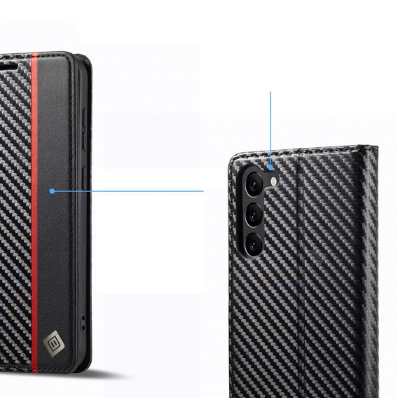 Etui z klapką do Samsung Galaxy S24, Carbon LC.IMEEKE, czarne