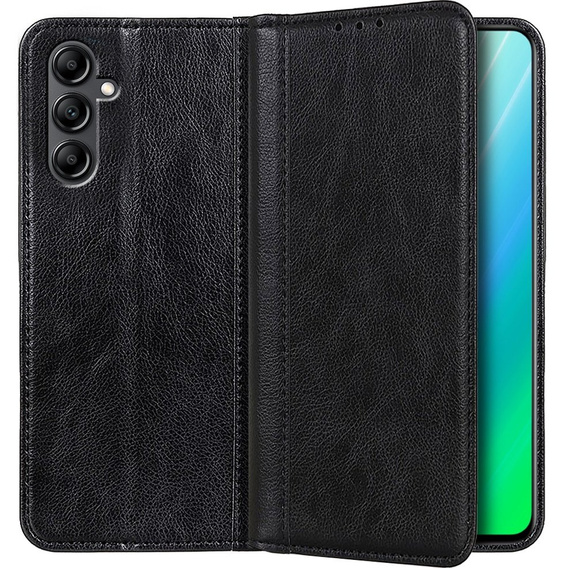 Etui z klapką do Samsung Galaxy A14 4G/5G, Split Leather, czarne