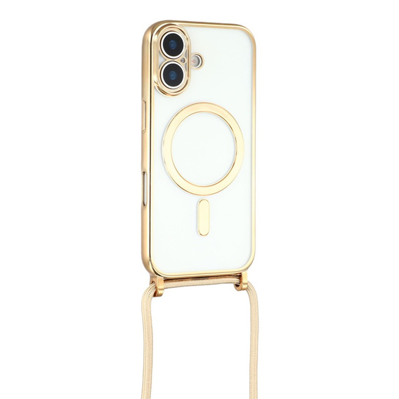 Etui do iPhone 17, Electro MagSafe, złote + Smycz
