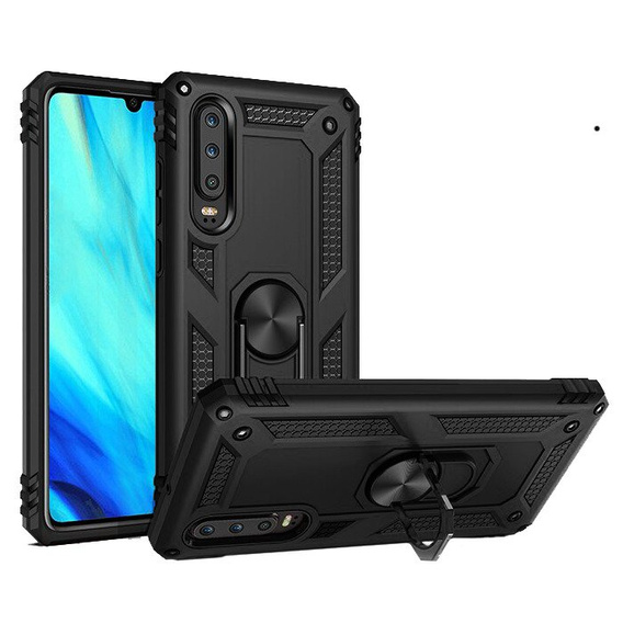 Etui pancerne do Huawei P30, Nox Case Ring, czarne