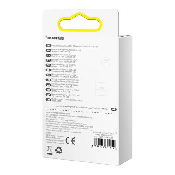 Baseus adapter Ingenuity USB-C do USB-A 3.1 niebieski OTG