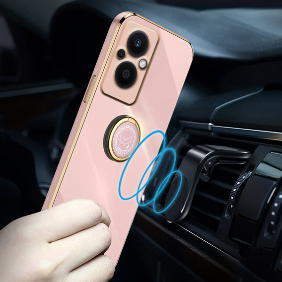 Etui do Oppo Reno7 Lite, Electro Ring, różowe