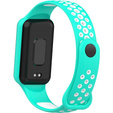 Pasek Silikonowy do Xiaomi Redmi Smart Band 2 / Xiaomi Smart Mi Band 8 Active, Turkusowy / Biały
