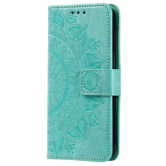 Etui z klapką do Samsung Galaxy A25 5G , Mandala Flower, zielone + szkło 9H 