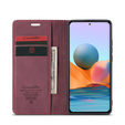 Etui CASEME do Xiaomi Redmi Note 10 Pro, Leather Wallet Case, czerwone