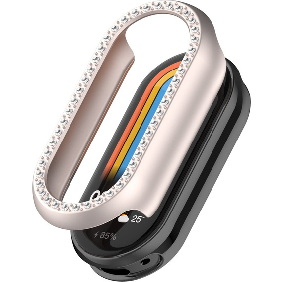 Etui z Diamentami do Xiaomi Smart Mi Band 9, Beżowe