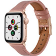 Pasek Skórzany do Apple Watch 1/2/3/4/5/6/7/8/SE 38/40/41mm, Ciemnoróżowy