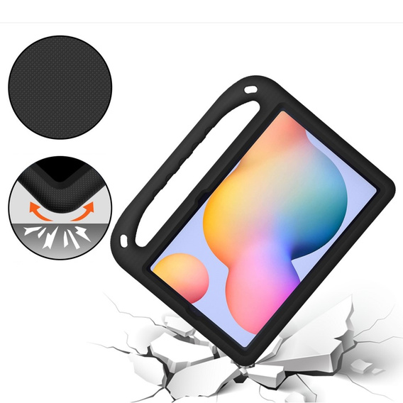 Etui dla dzieci do Samsung Galaxy Tab S6 Lite 10.4" 2020/2022/2024, dziecięce z uchwytem, czarne