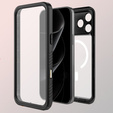 Etui Wodoodporne IP68 do iPhone 17 Pro Max, Redpepper, do MagSafe, przezroczyste z czarną ramką