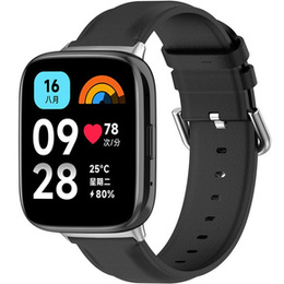 Pasek Skórzany do Xiaomi Redmi Watch 3 Active, Czarny