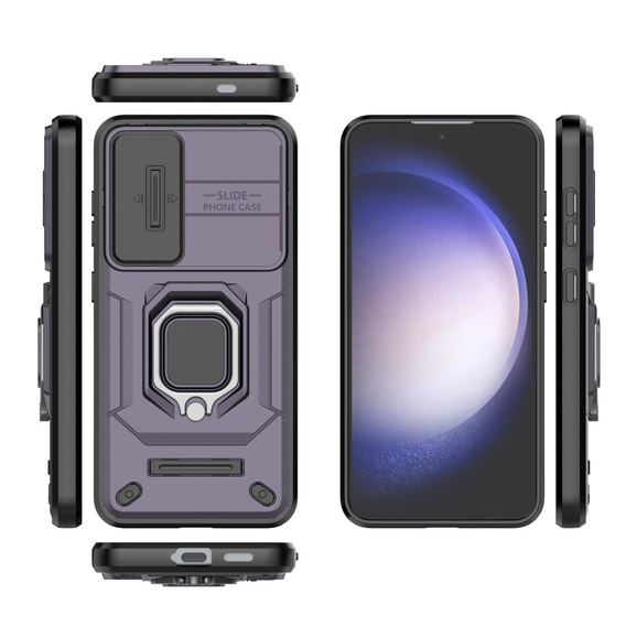 Etui KickStand Camera Lens do Samsung Galaxy S24, fioletowe