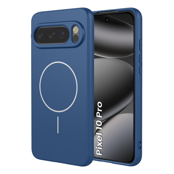 Etui do Google Pixel 10 / 10 Pro, do MagSafe, silikonowe, niebieskie