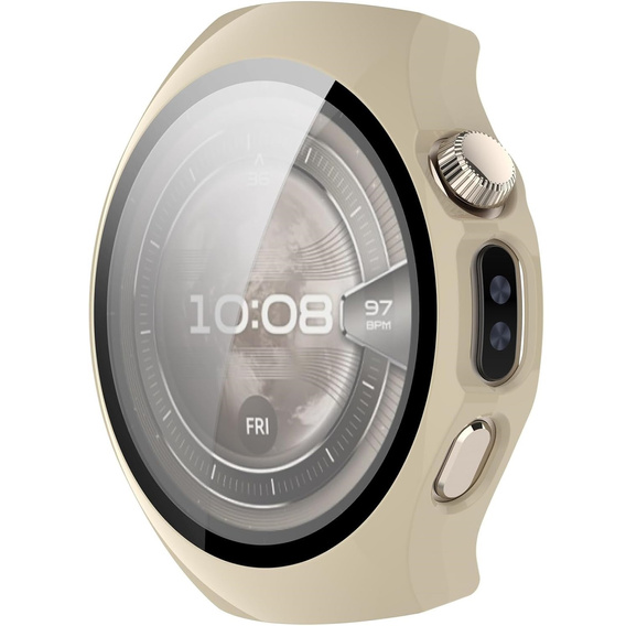 2w1 Etui + Szkło Hartowane do Huawei Watch 5 42mm, Beżowe