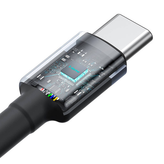 Baseus kabel Cafule USB‑C na USB‑C 1 m 100 W – czerwono‑czarny + szaro‑czarny (2 szt.)