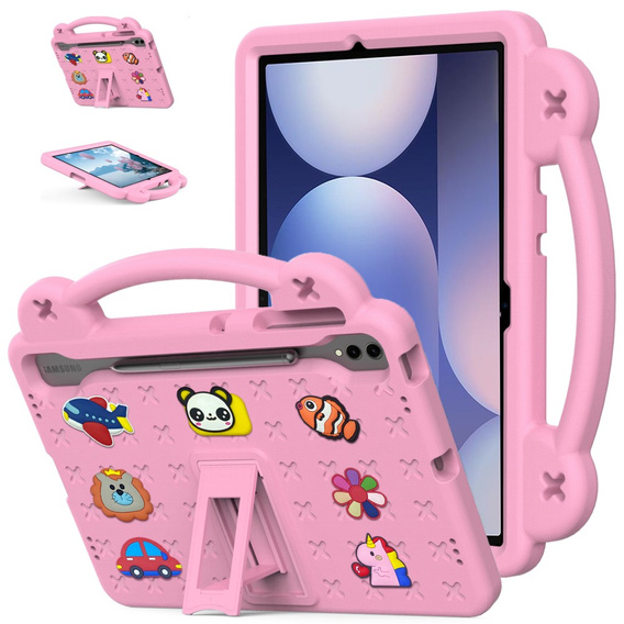 Etui do Samsung Galaxy Tab S10+ Plus, Cute Patterns, z podstawką, różowe