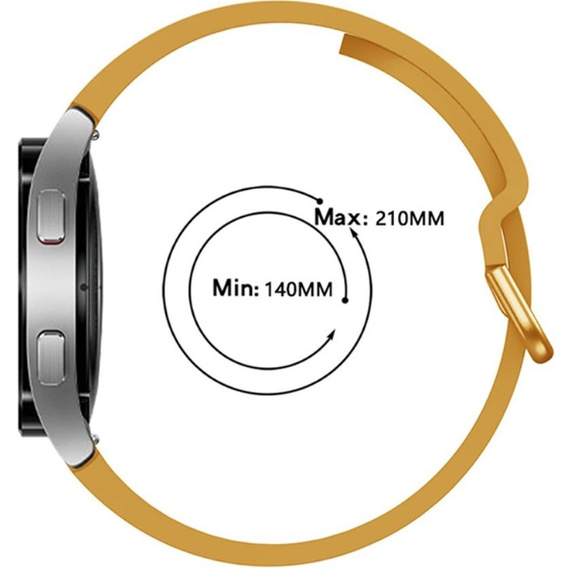 Pasek Silikonowy do Samsung Galaxy Watch 4/5/6 40/42/43/44/45/46/47mm, Żółty