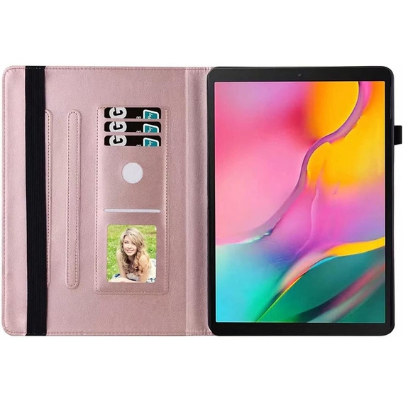 Etui do Samsung Galaxy Tab S10 Lite / S10 FE / S9 FE, Wallet Pen Slot, butterflies, Różowe