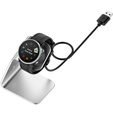 Aluminiowa Stacja Dokująca z kablem USB do zegarków Garmin, Srebrna