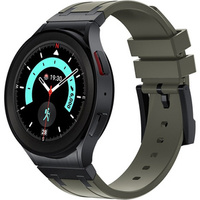 Pasek silikonowy do Samsung Galaxy Watch 4/5/6/7/FE 40/42/43/44/45/46/47mm, Zielony / czarna klamra