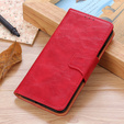 Etui z klapką do Samsung Galaxy S25 Edge, skórzane, czerwone
