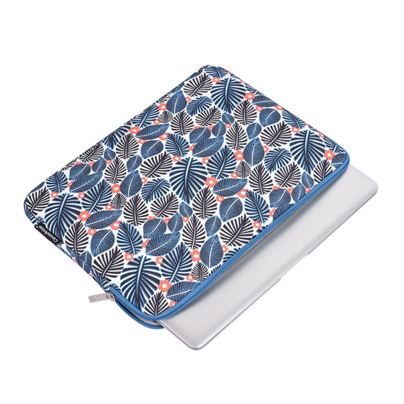 Etui na Laptopa 13" z Motywem Liści – Lekka i Stylowa Ochrona - Niebieskie