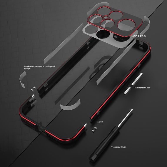 Etui do Xiaomi Poco F8 Ultra, Bumper, czarne / srebrne
