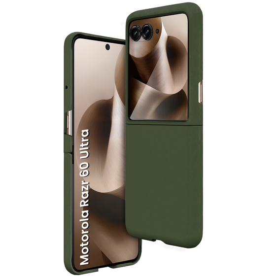 Etui do Motorola Razr 60 Ultra, PC Case, ze szkłem, zielone