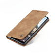 Etui CASEME do Samsung Galaxy M33 5G, Leather Wallet Case, brązowe