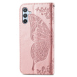 Etui z klapką do Samsung Galaxy A56 5G, Butterfly, różowe rose gold