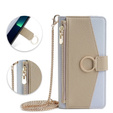 Etui z klapką do Samsung Galaxy M15 5G, Wallet Zipper Pocket, z lusterkiem, niebieskie
