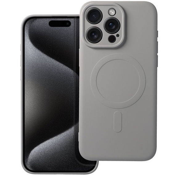 Etui do MagSafe ERBORD Silicone Mag Cover do iPhone 15 Pro, tytanowe szare