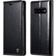 Etui z klapką CASEME do Samsung Galaxy S10, Waxy Textured, czarne