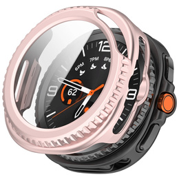 2w1 Etui + Szkło Hartowane do Samsung Galaxy Watch 8 Classic 46mm, Różowe